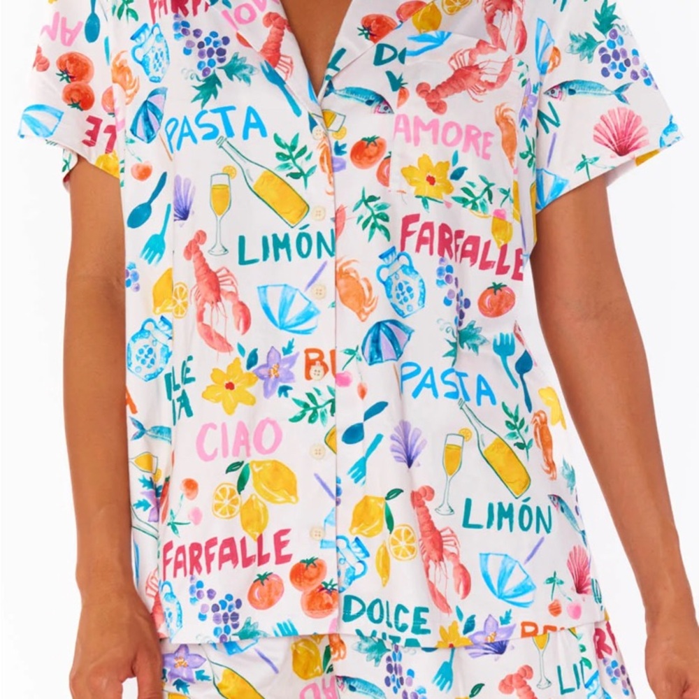 Show Me Your MuMu Red and Blue Pajama Top Intimates